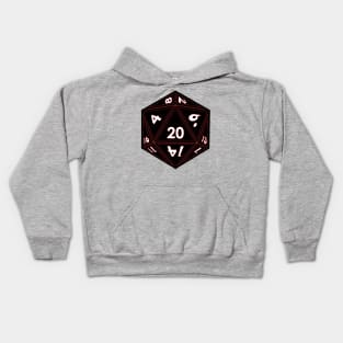 Black D20 Dice (Red Outline) Full Size Kids Hoodie